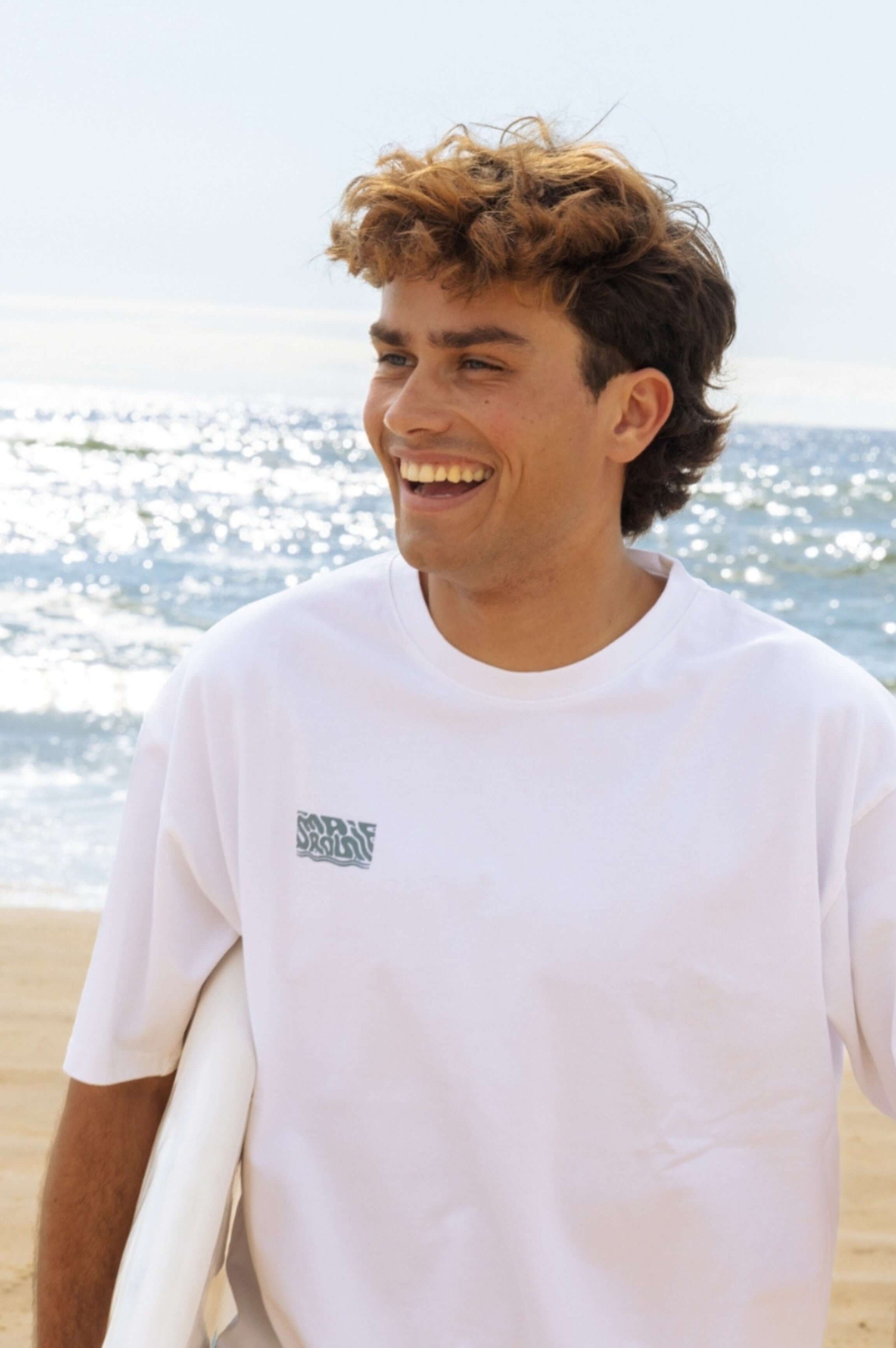 t-shirt éco-responsable blanc homme en coton rétro