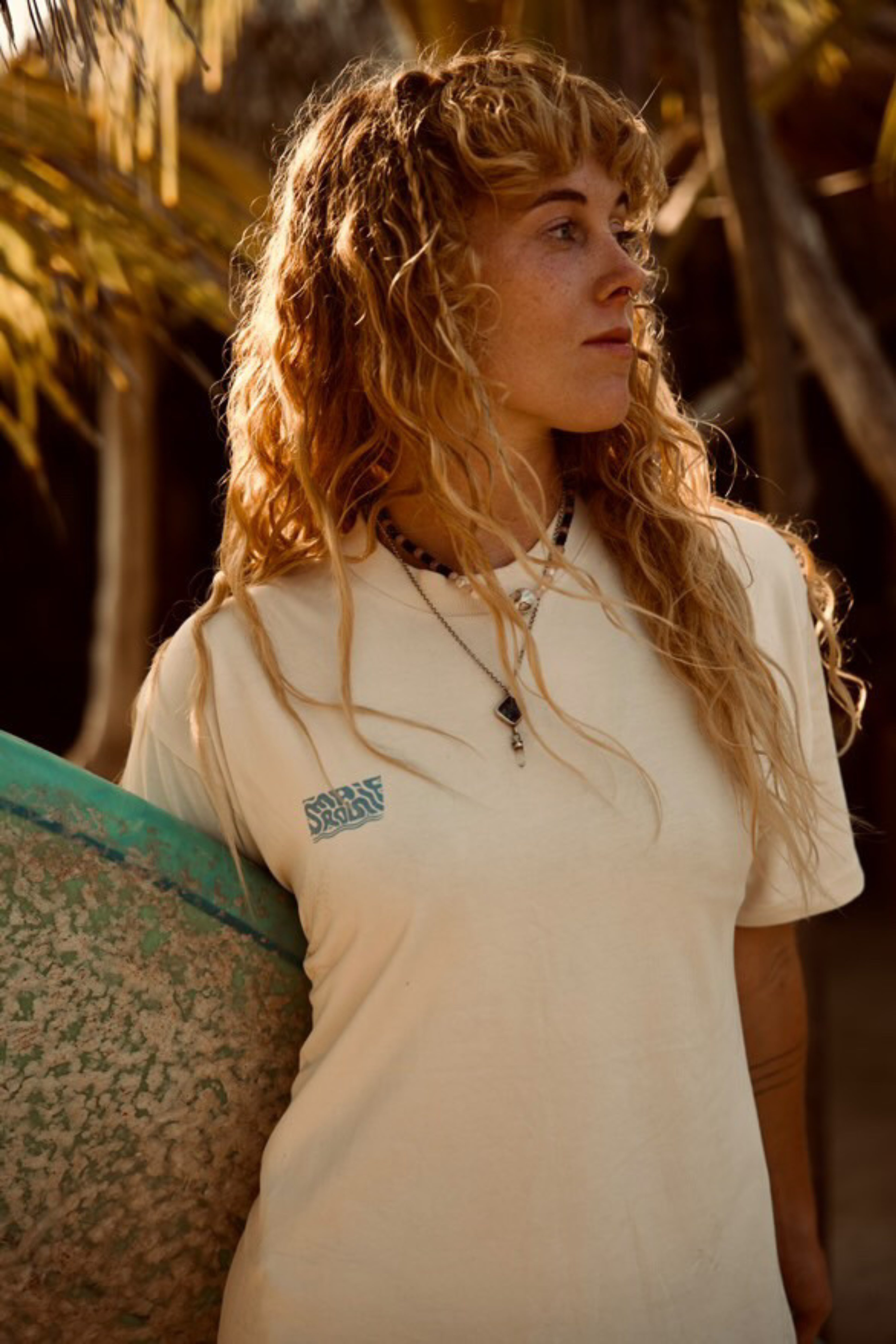 t-shirt éthique surf en coton pour femme
