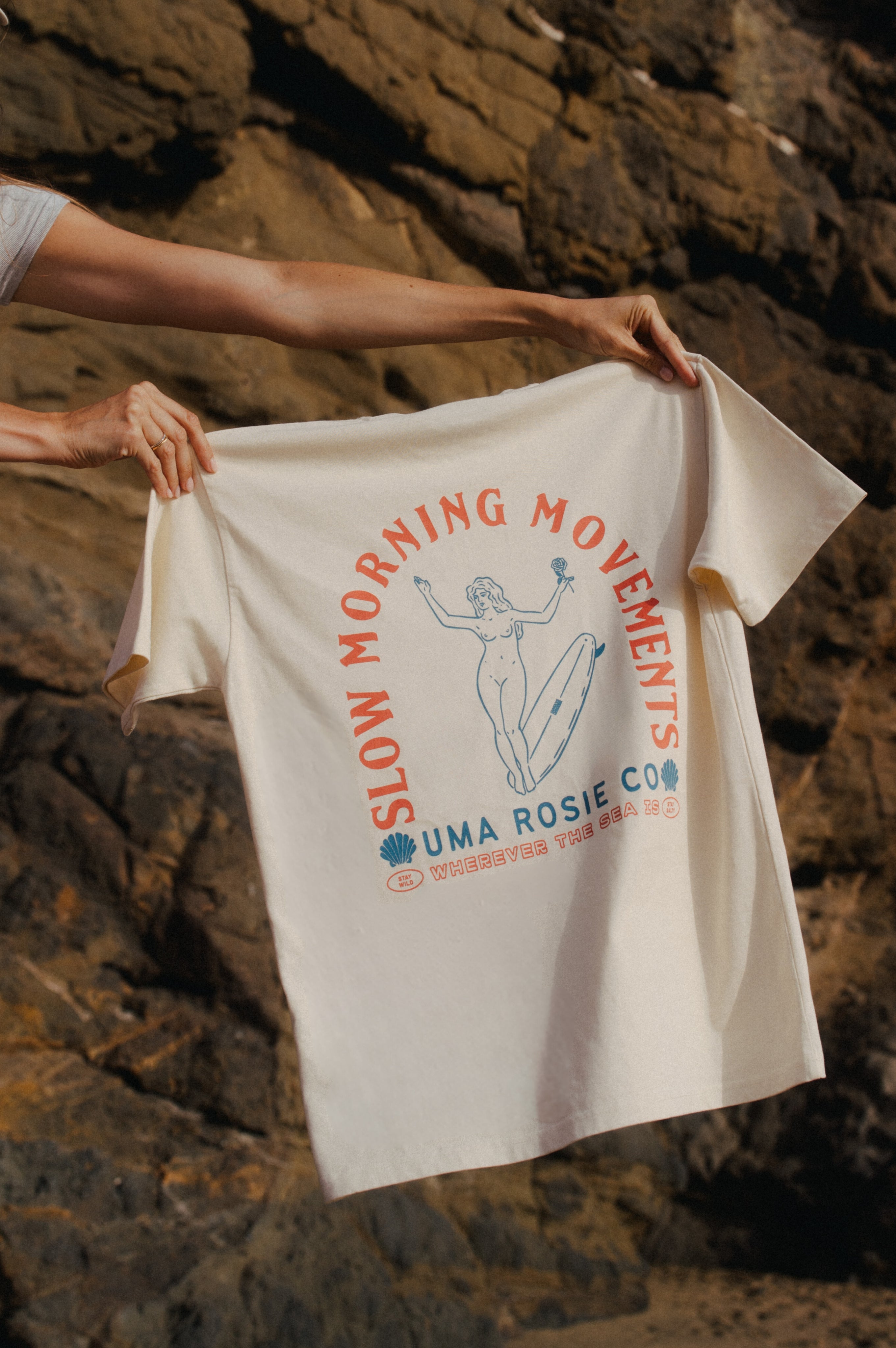 T-shirt made in france écru avec imprimé surf réalisé en france