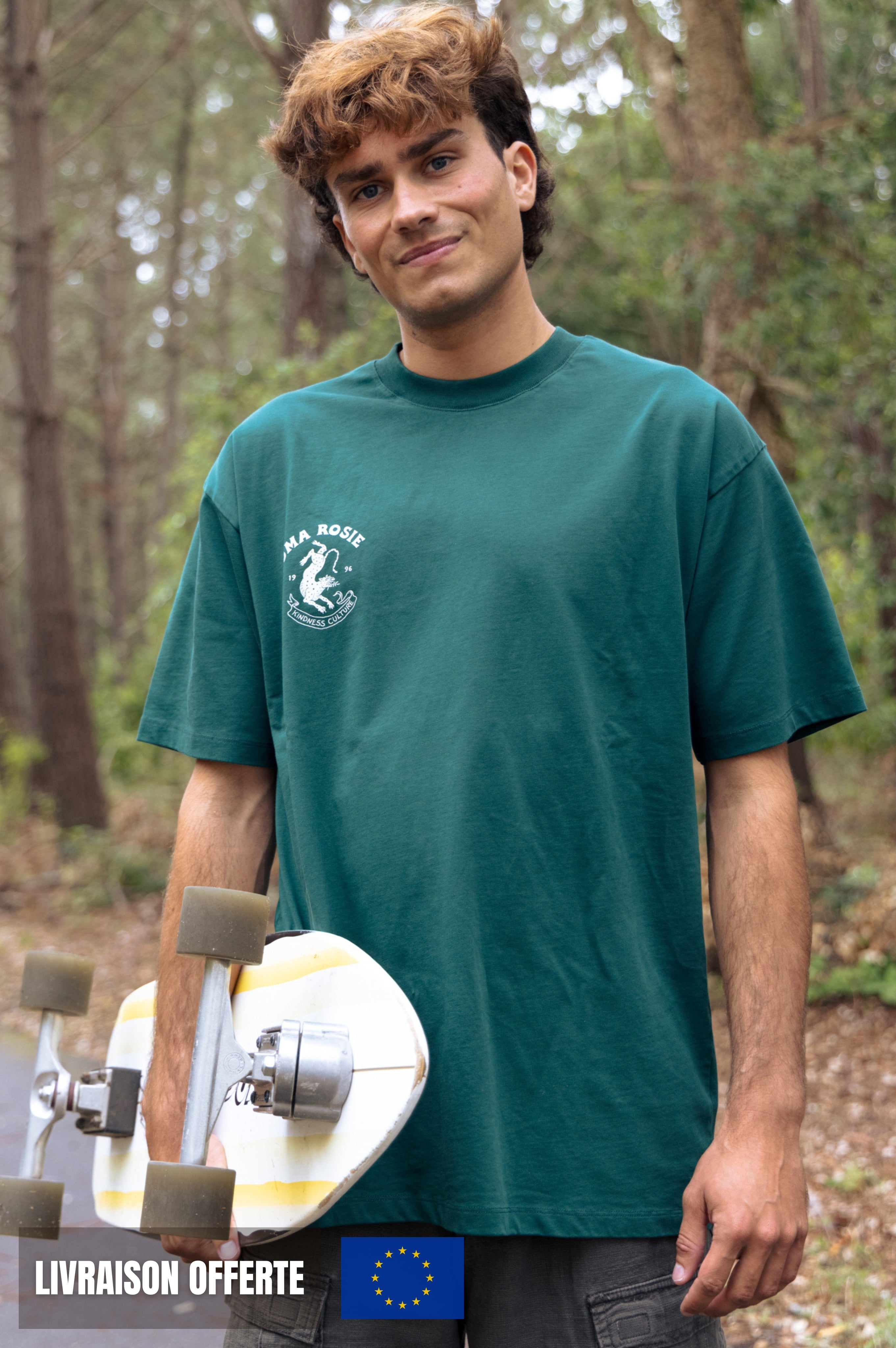 t-shirt vert éco-responsable éthique fabriqué en europe