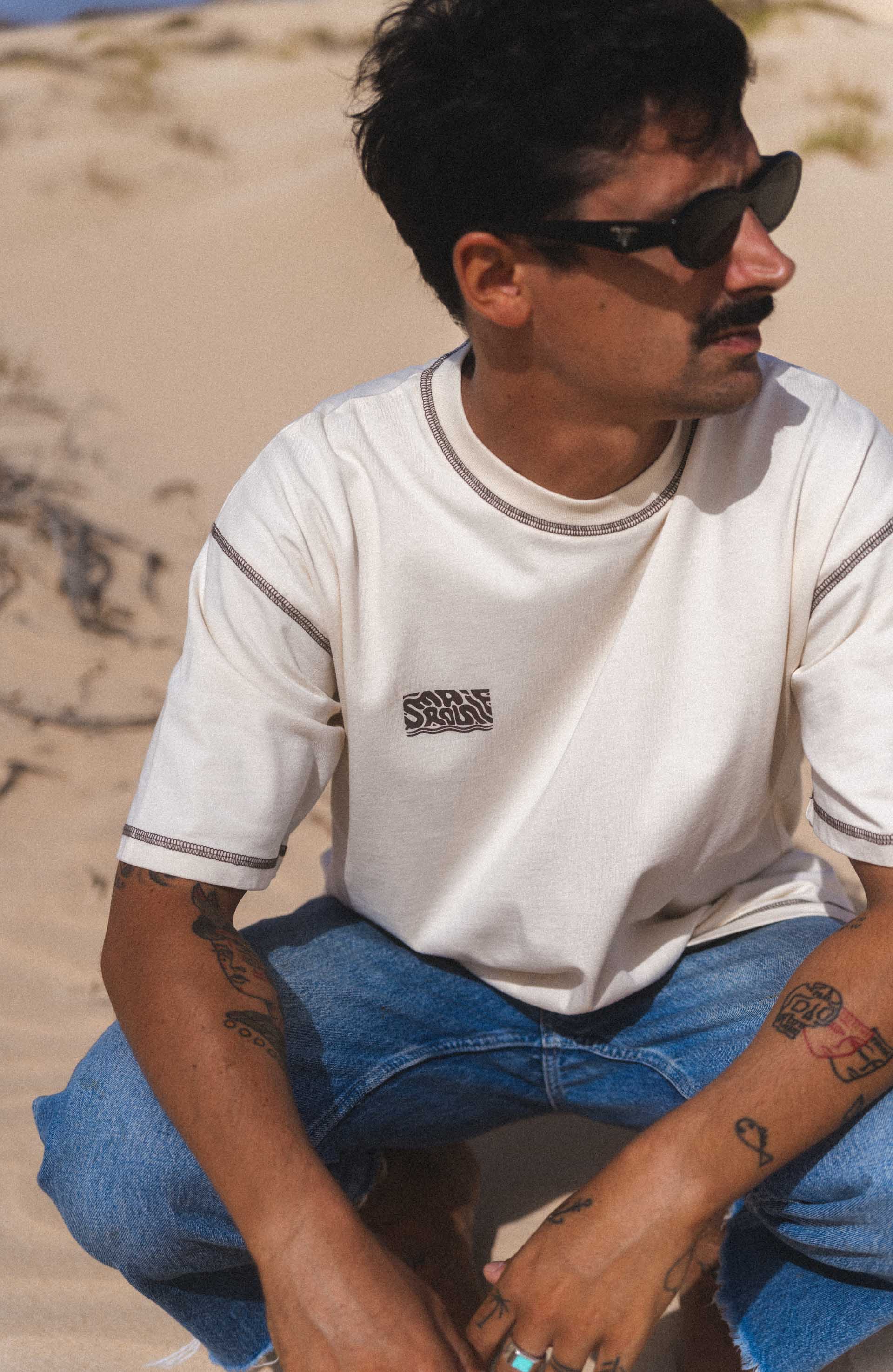 T-shirt Basique Écru | Fabriqué au Portugal