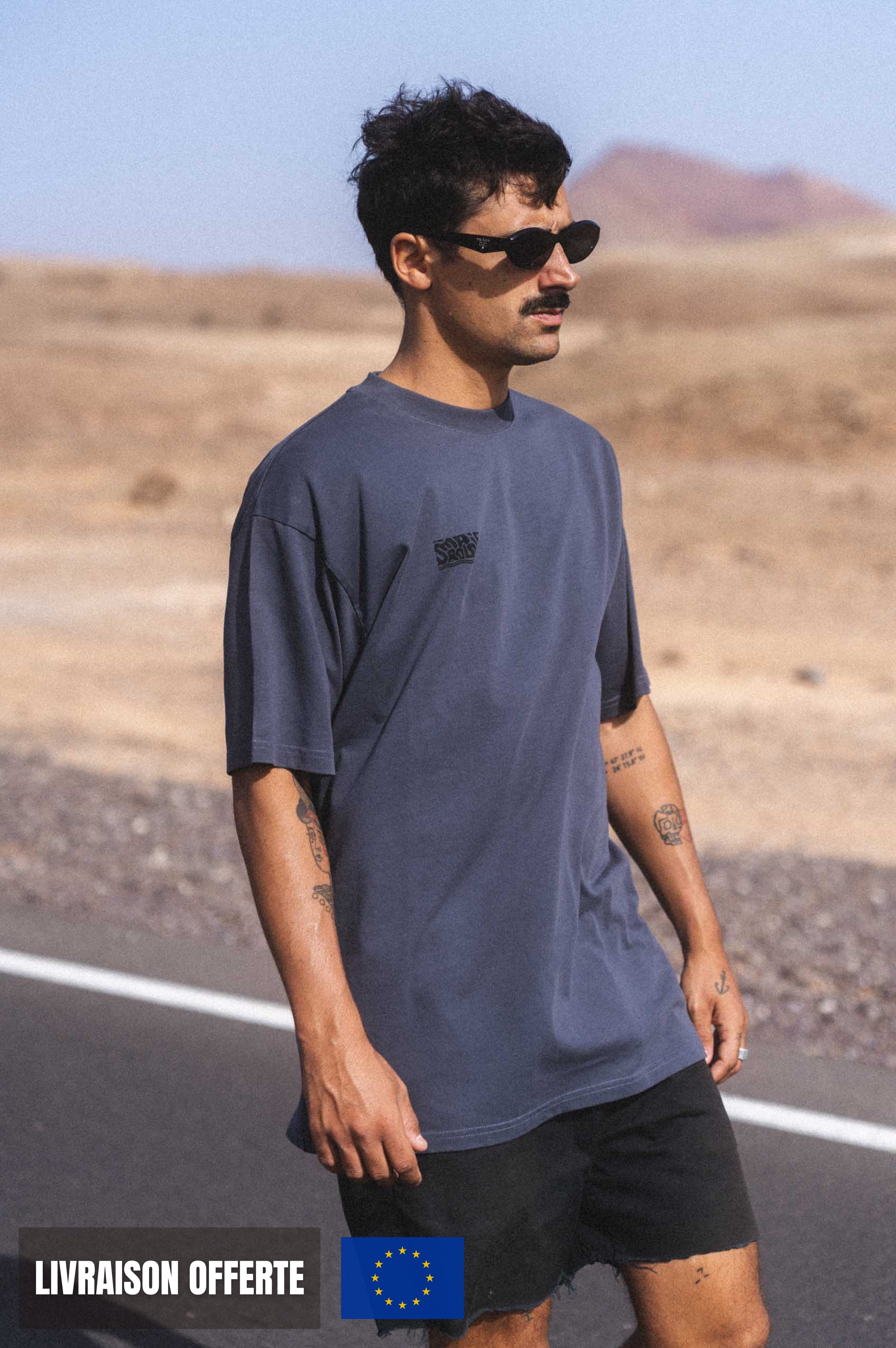 T-shirt Gris puff | Fabriqué au Portugal