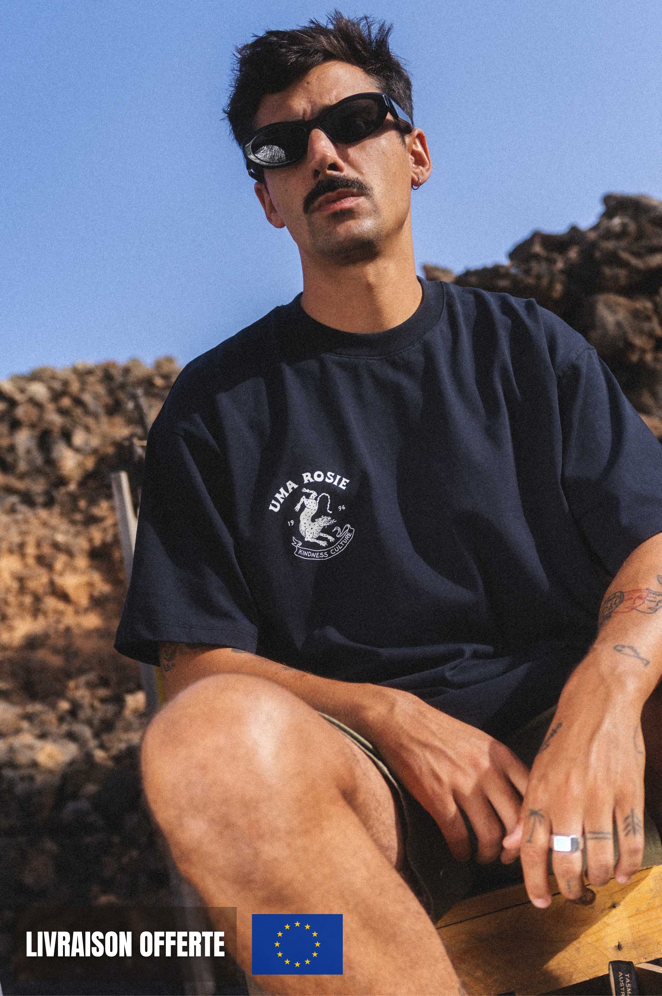 T-shirt Noir Imprimé Tigre | Fabriqué au Portugal
