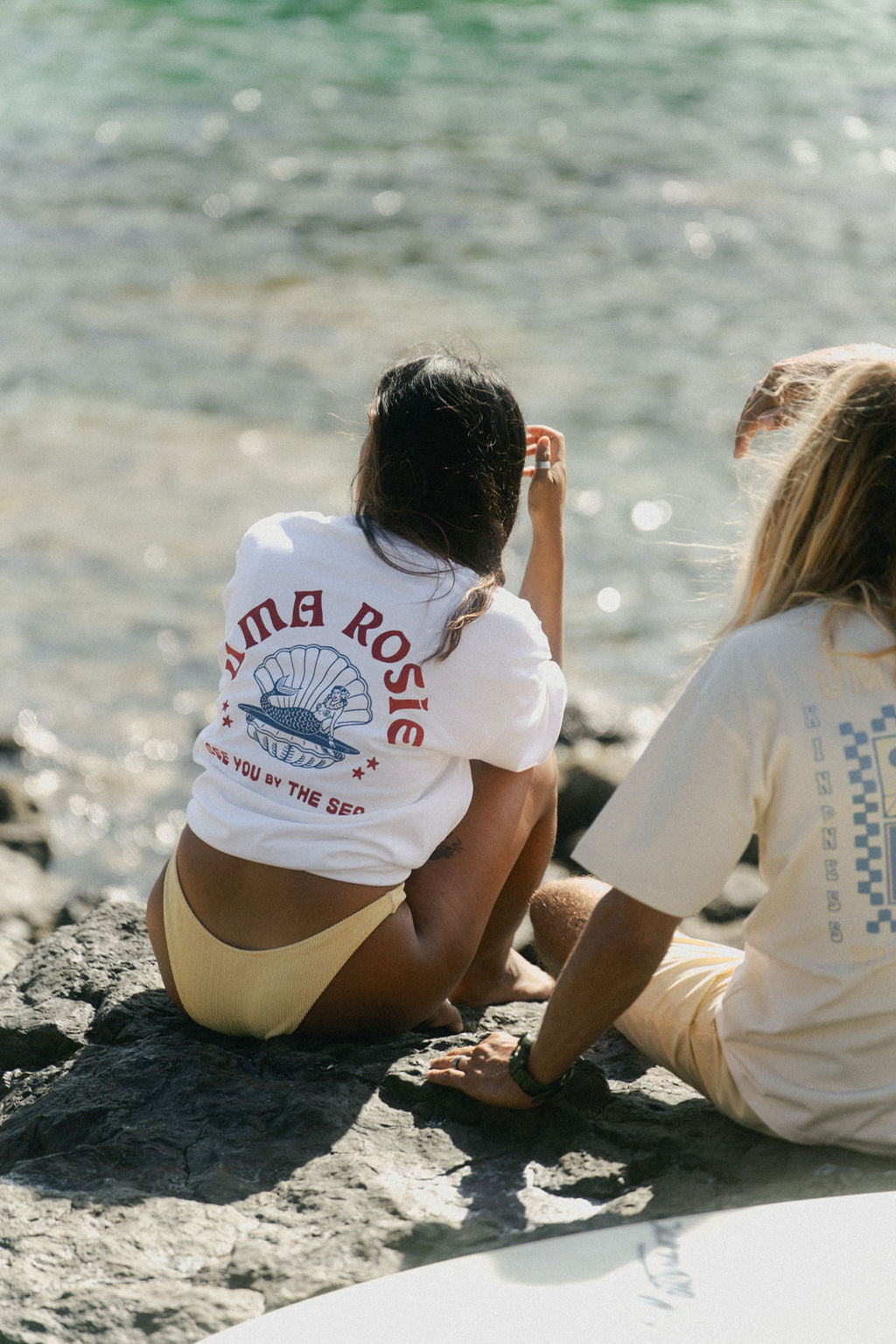 T-shirt Fabriqué en France Blanc motif Coquillage Dos