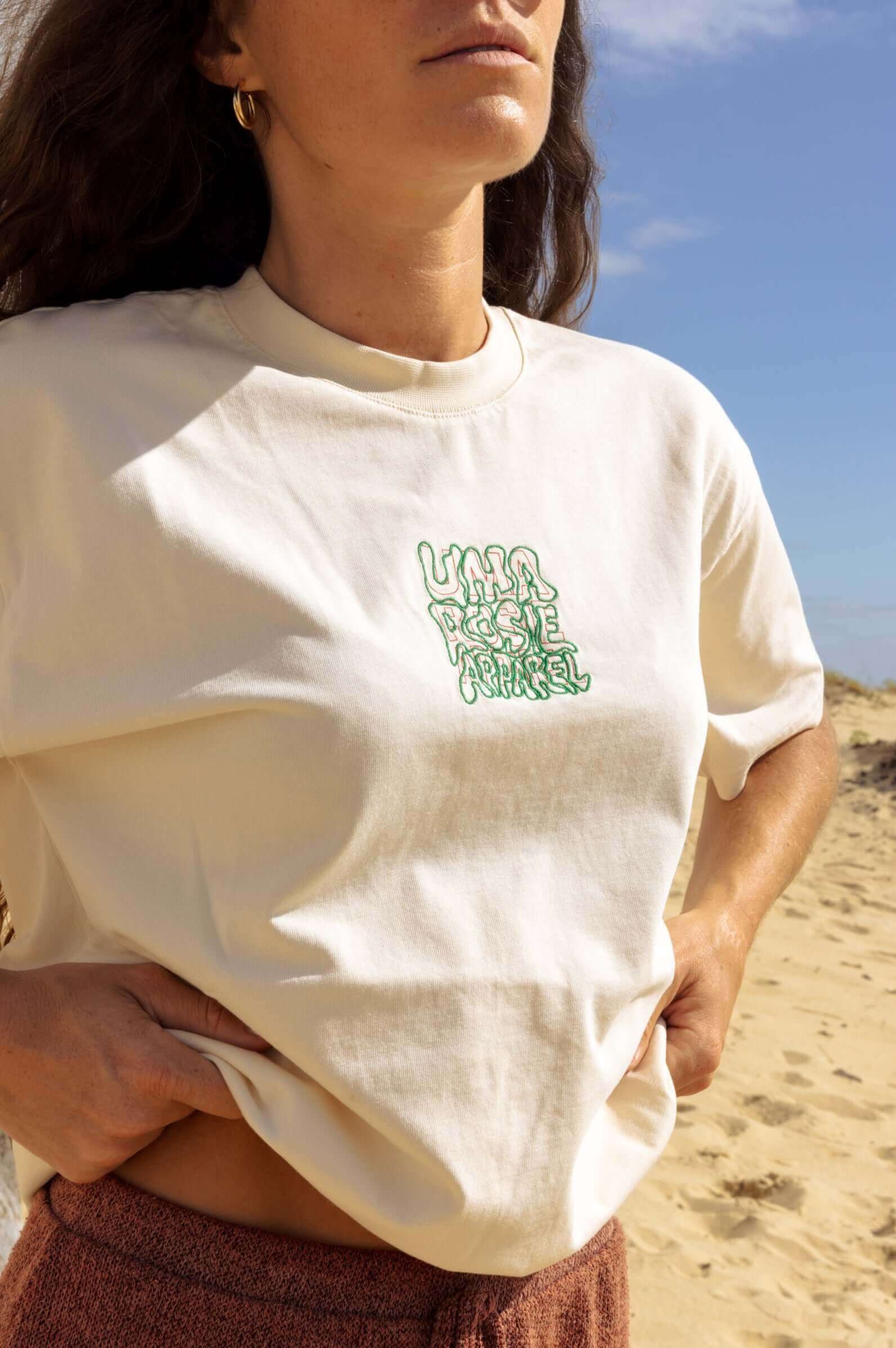 t-shirt avec broderie éco-responsable fabriqué au portugal