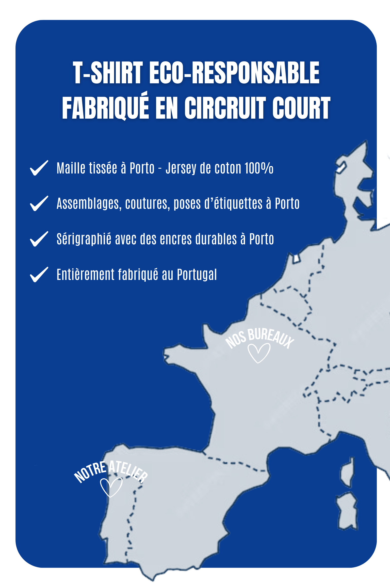 T-shirt éco-responsable fabriqué en circuit court en coton