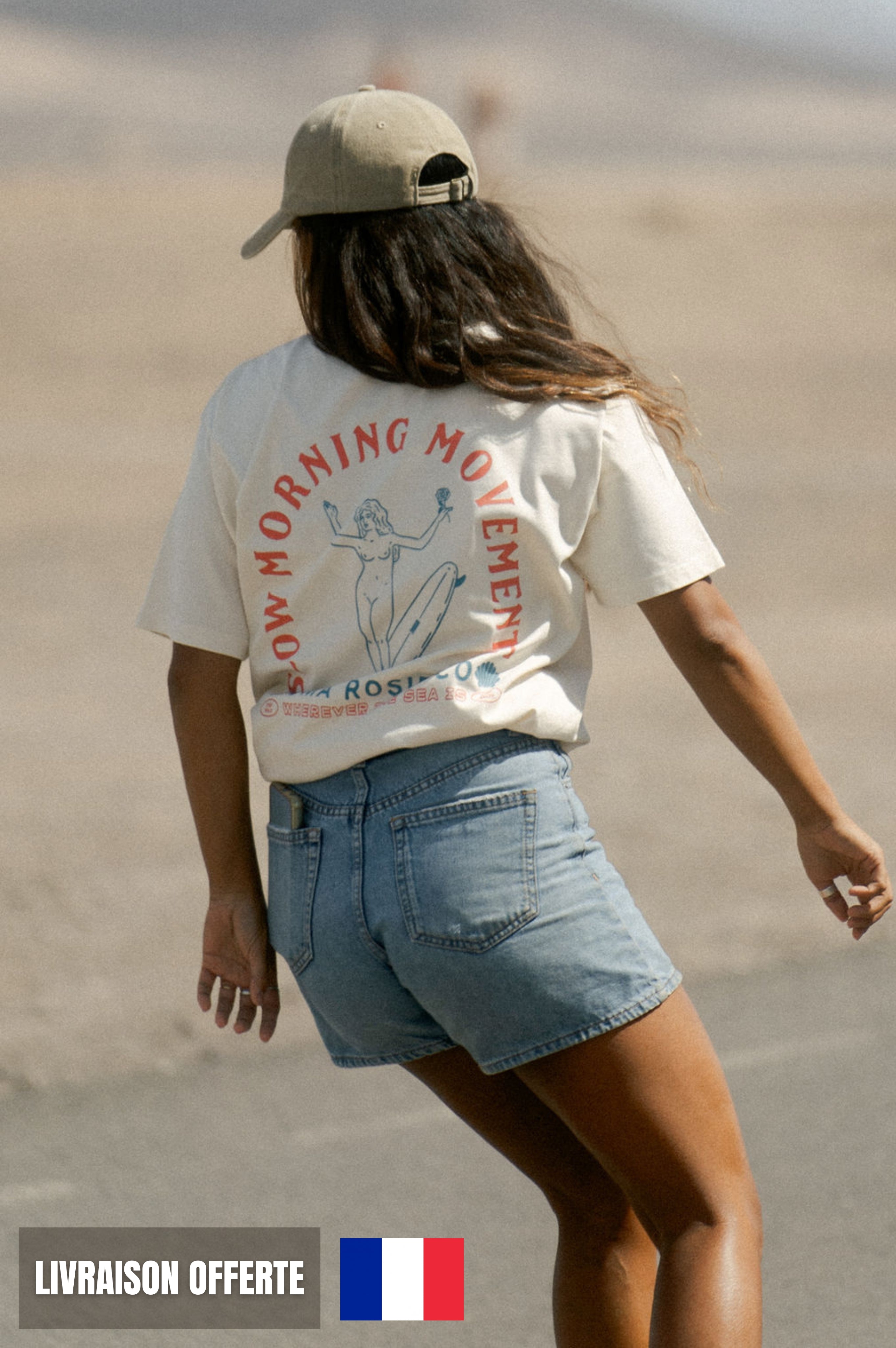 t-shirt made in france écru en coton pour homme et femme