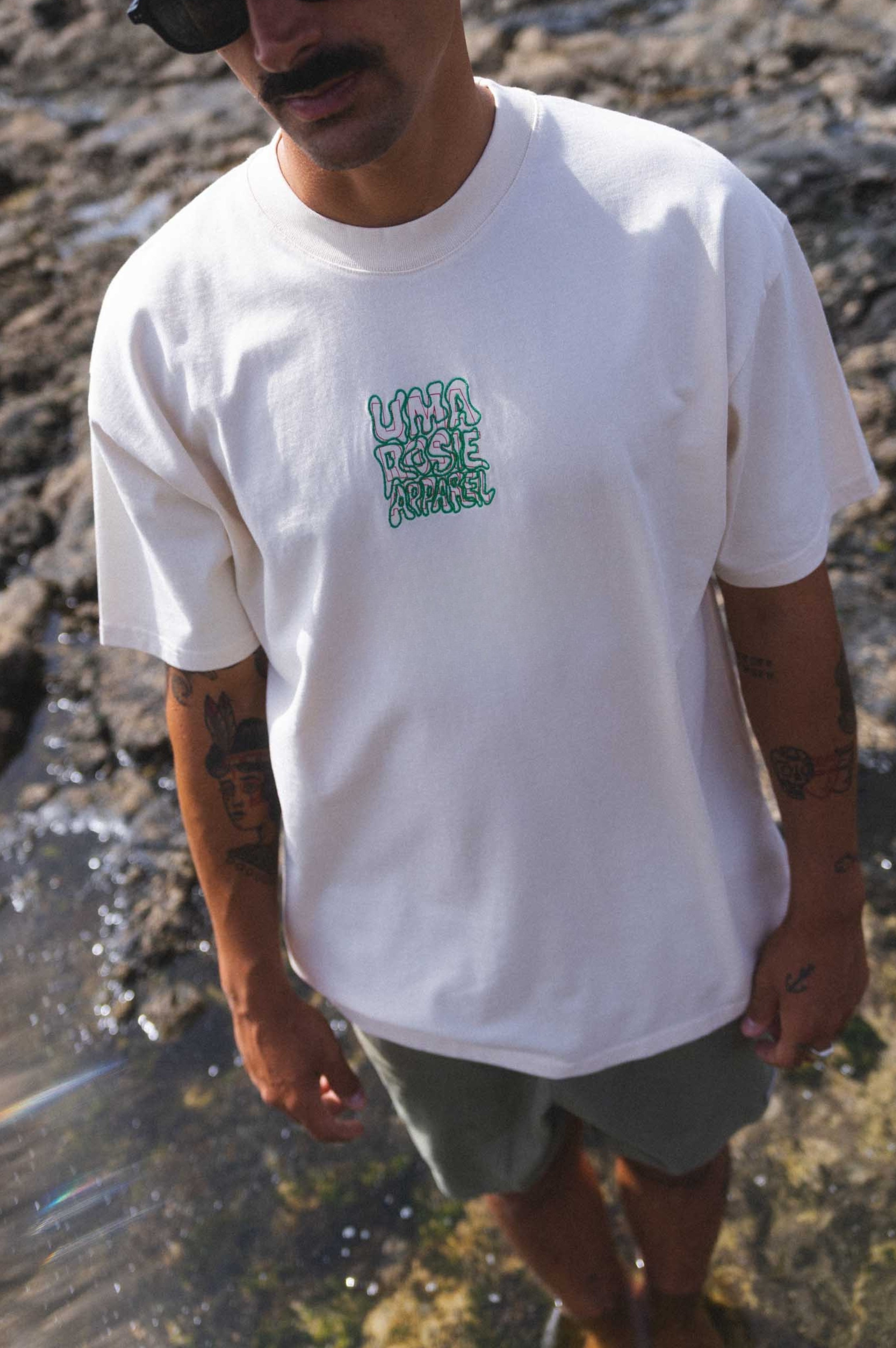t shirt ecru homme eco responsable broderie