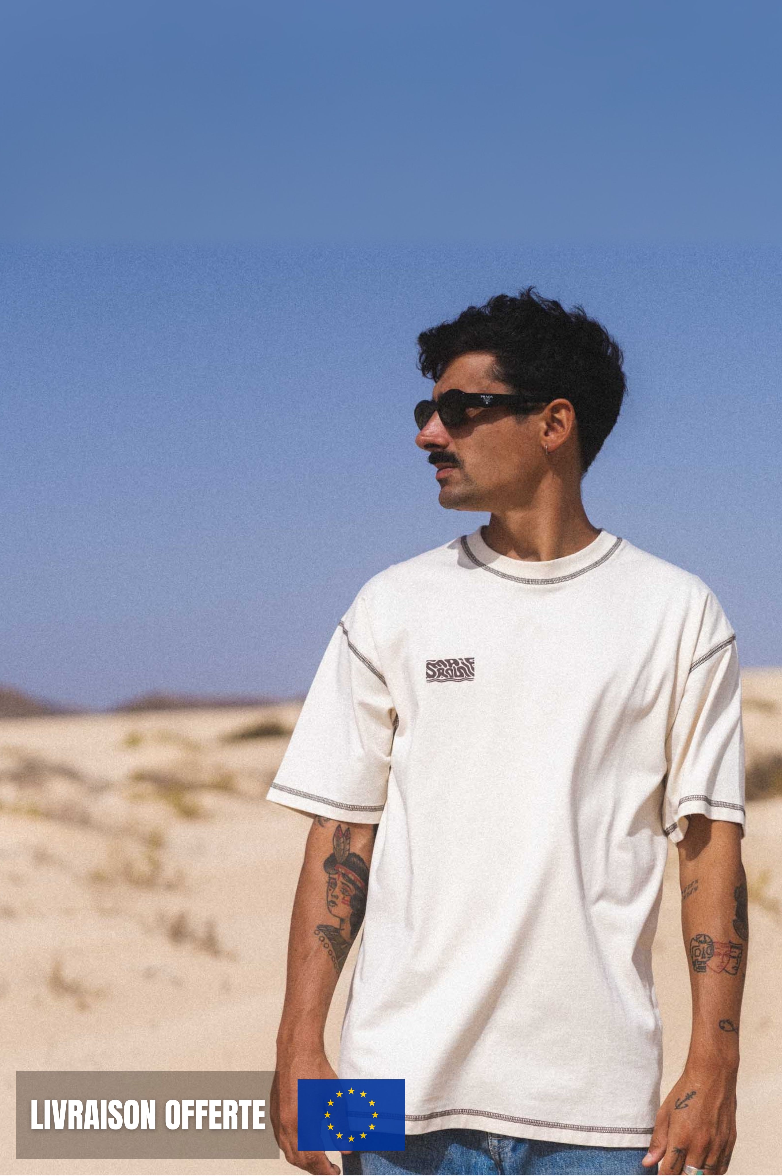 T-shirt Basique Écru | Fabriqué au Portugal